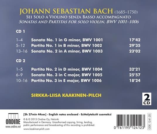 Sonate e partite per violino solo - CD Audio di Johann Sebastian Bach - 2