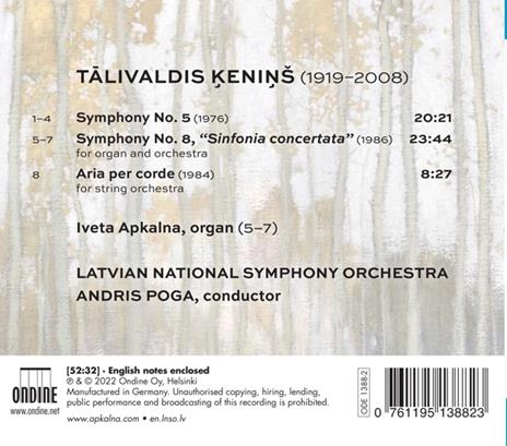Symphonies Nos. 5 & 8 - CD Audio di Talivaldis Kenins,Latvian National Symphony Orchestra - 2