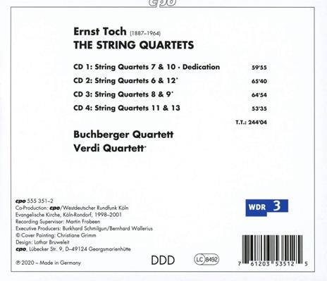 String Quartets - CD Audio di Ernst Toch - 2