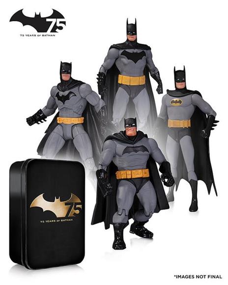 Dc Comics Collectibles Batman 75th Anniversary 4 Pack Collector Set New Nuovo - 2