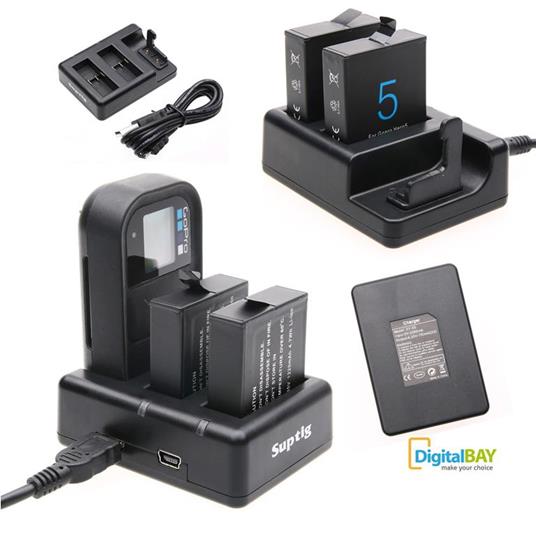 Gopro Caricatore AHDBT-501 Set Dual Battery Charger Nero Per Hero 5 + Cavo  - Gopro - Foto e videocamere | IBS
