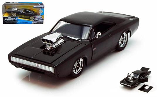 Dom's Dodge Charger R/T 1970 Fast & Furious 7 Black 1:24 Model Baljada97059 - 2