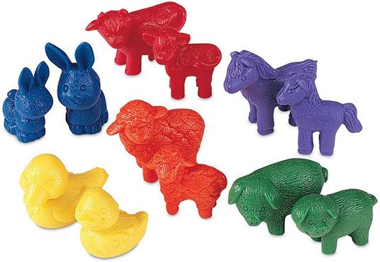 Learning Resources- Figurine a Forma di Animali della Fattoria Friendly Farm (Set da 144), Colore, LER0187 - 2