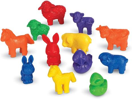 Learning Resources- Figurine a Forma di Animali della Fattoria Friendly Farm (Set da 144), Colore, LER0187 - 3