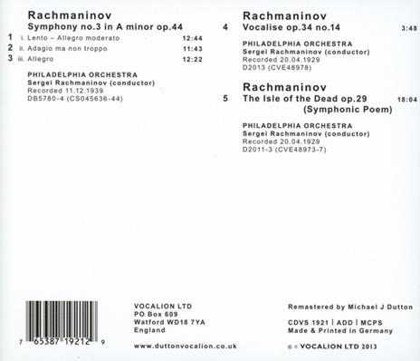 Rachmaninov Conducts - CD Audio di Sergei Rachmaninov - 2
