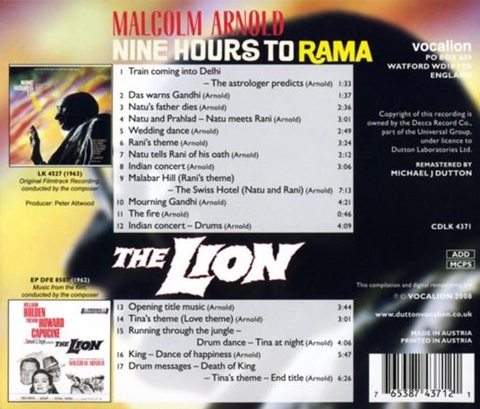 Nine Hours to Rama - The - CD Audio di Malcolm Arnold - 2