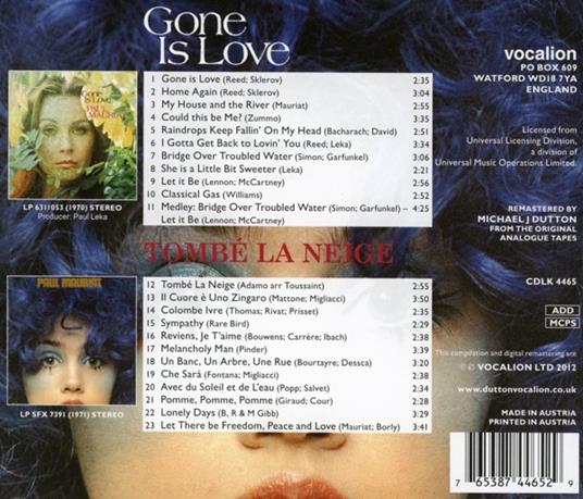 Gone Is Love & Tombe la - CD Audio di Paul Mauriat - 2