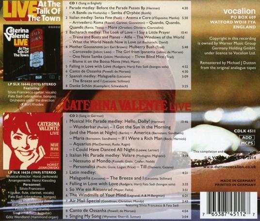 Live at the Talk of The - CD Audio di Caterina Valente - 2