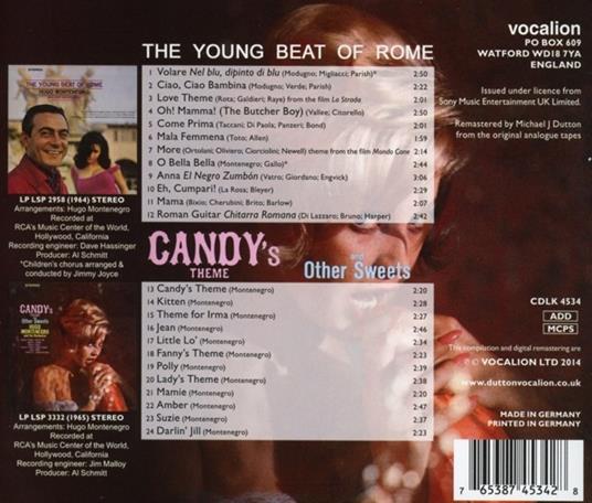 Young Beat of Rome - Candy's Theme & Other Sweets - CD Audio di Hugo Montenegro - 2