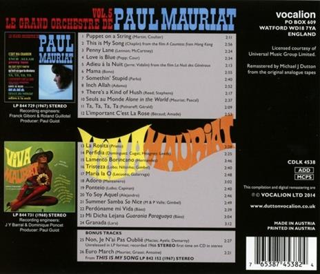 Le Grand Orchestre de Paul Mauriat 5 - CD Audio di Paul Mauriat - 2