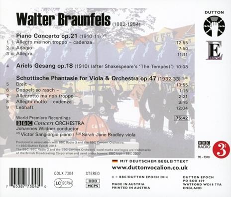 Piano Concerto - CD Audio di Walter Braunfels - 2