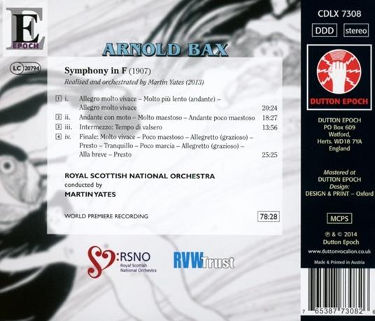 Sinfonia in Fa - CD Audio di Arnold Trevor Bax - 2