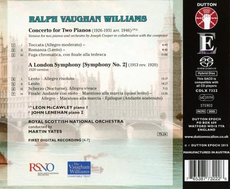 Concerto for Two Pianos - SuperAudio CD di Ralph Vaughan Williams - 2