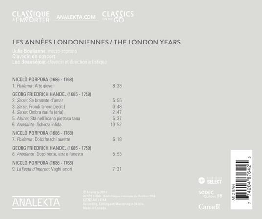 Arie - CD Audio di Georg Friedrich Händel,Nicola Antonio Porpora,Luc Beauséjour,Julie Boulianne - 2