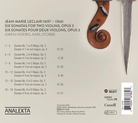 Six Sonatas For Two Violins - CD Audio di Jean-Marie Leclair - 2
