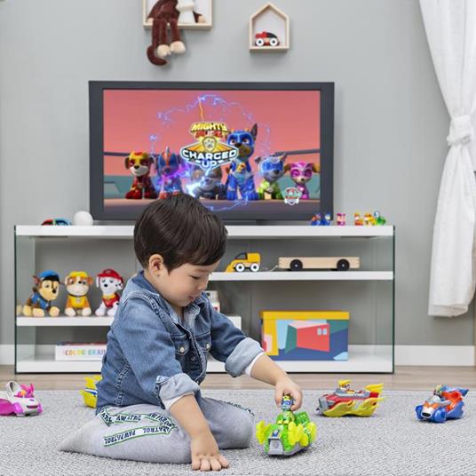 PAW Patrol , veicolo deluxe di Mighty Pups Charged Up Rocky con luci ed effetti sonori - 3