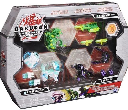 BAKUGAN ARMORED ALLIANCE - PACCHETTO GEAR-UP - 3 Bakugan Ultra con accessori Baku-Gear - 6059292 - Giocattolo per bambini 6 anni e + - 3