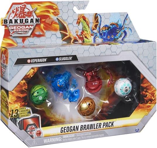 Bakugan Confezione da 5 Geogan Brawler, Geogan esclusivi Surturan e Sluggler e 3 action figure collezionabili - 4