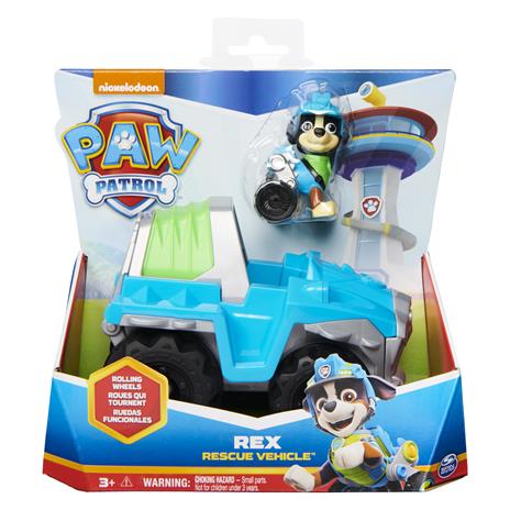 PAW Patrol , Rescue Vehicle per dinosauri di Rex con action figure da  collezione, giocattoli per bambini dai 3 anni in su