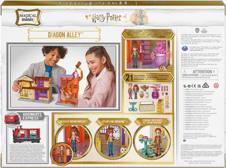 Wizarding World Harry Potter, Magical Minis set di gioco Diagon Alley 3-in-1 con luci e suoni, 2 personaggi e 21 accessori, giocattoli per bambini dai 6 anni in su - 7