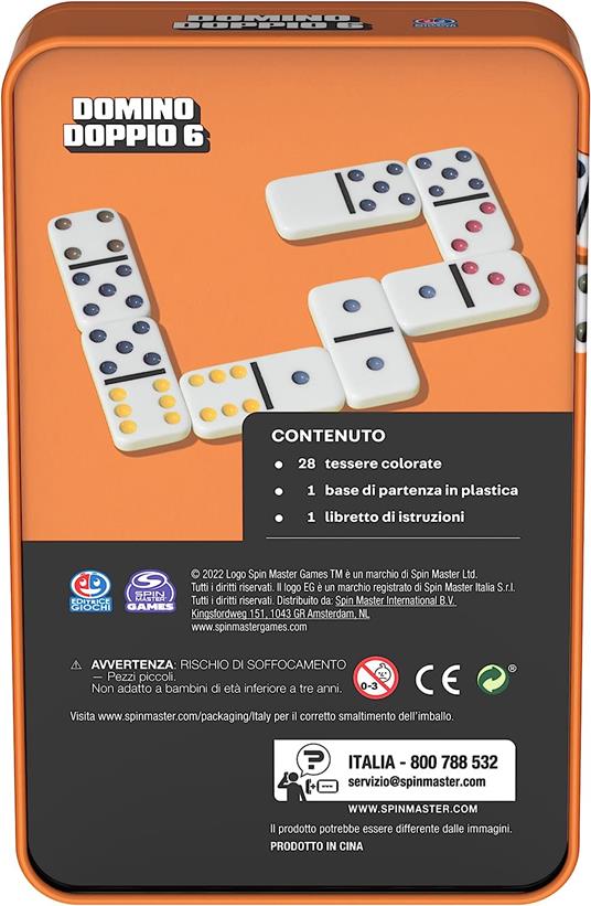 Domino da viaggio, in confezione metallo. Gioco da tavolo - Editrice Giochi  - Domino - Giocattoli