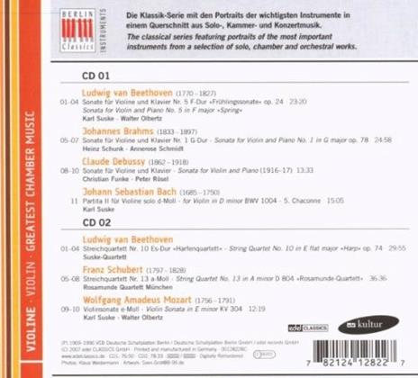 Violine. Greatest Chamber Music - CD Audio - 2