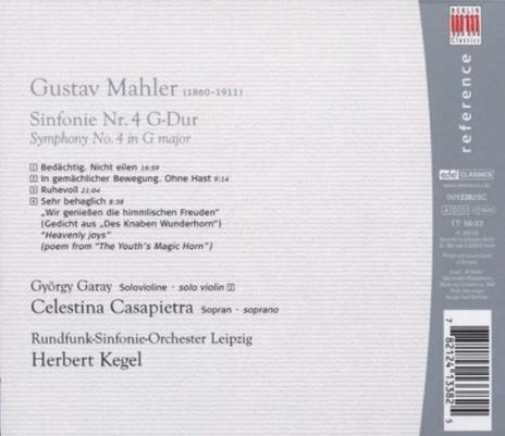 Sinfonia n.4 - CD Audio di Gustav Mahler,Herbert Kegel,Radio Symphony Orchestra Lipsia,Celestina Casapietra - 2