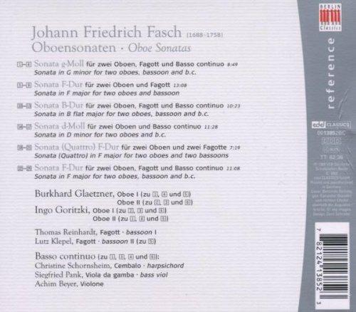 Sonate per oboe - CD Audio di Johann Friedrich Fasch,Burkhard Glaetzner - 2