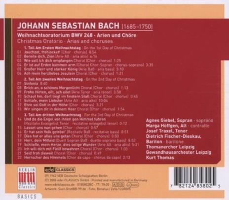 Oratorio di Natale (Weihnachts-Oratorium)(Selezione) - CD Audio di Johann Sebastian Bach - 2