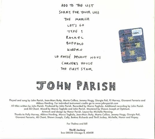 Bird Dog Dante - CD Audio di John Parish - 2