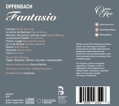Fantasio - CD Audio di Jacques Offenbach,Orchestra of the Age of Enlightenment,Mark Elder - 2