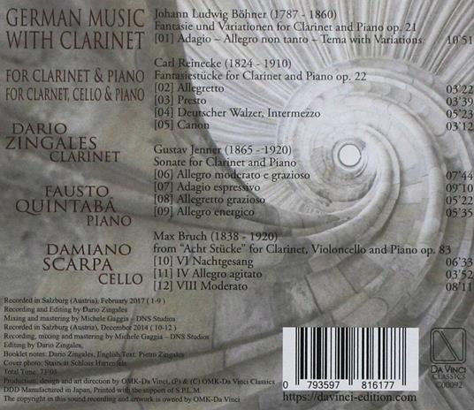 Musica tedesca per clarinetto - CD Audio di Dario Zingales - 2