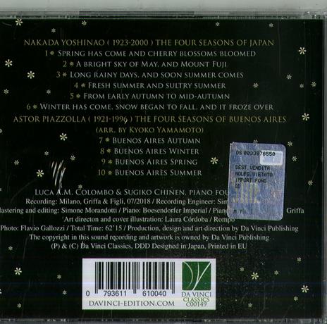 Four Seasons Four Hands (Trascrizioni per pianoforte a quattro mani) - CD Audio di Astor Piazzolla,Yoshinao Nakada - 2