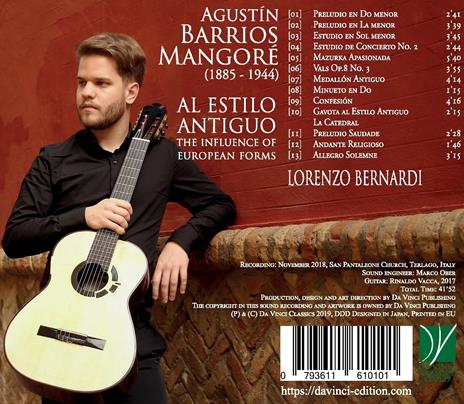 Al estilo antiguo - CD Audio di Agustin Barrios Mangoré,Lorenzo Bernardi - 2