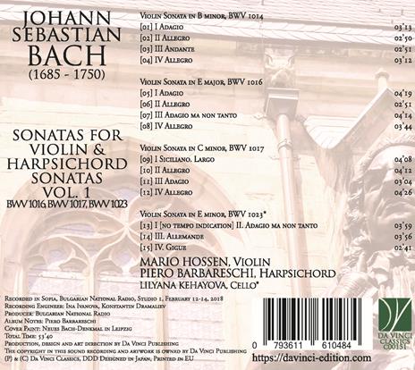 Sonate per violino e clavicembalo - CD Audio di Johann Sebastian Bach,Mario Hossen - 2