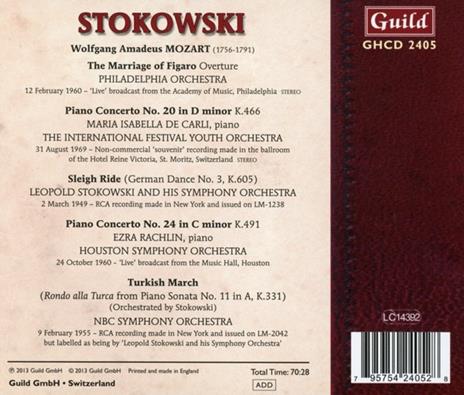 Concerti per pianoforte n.20, n.24 - CD Audio di Wolfgang Amadeus Mozart,Leopold Stokowski - 2