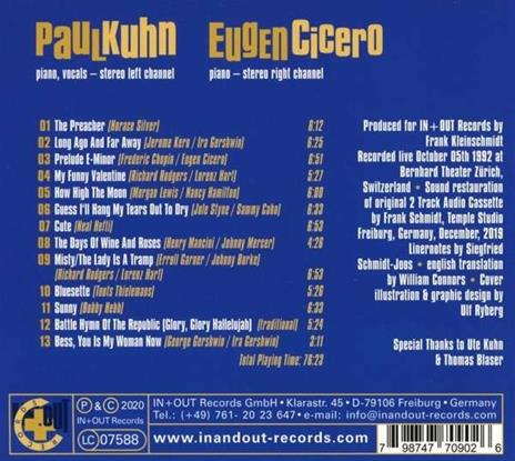 Bernhard Theater. Zurich 05-10-1992 - CD Audio di Paul Kuhn - 2