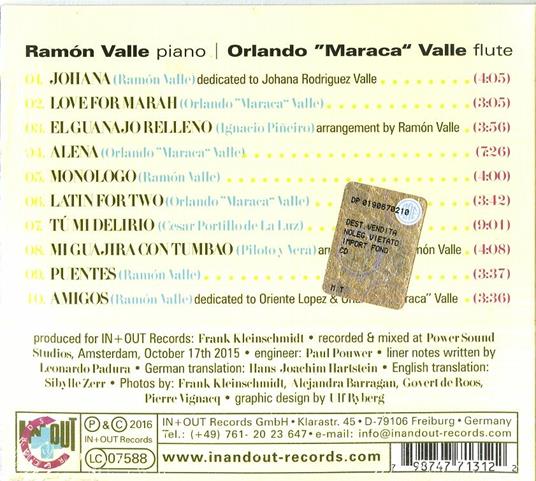 The Art of Two - CD Audio di Ramon Valle,Maraca - 2