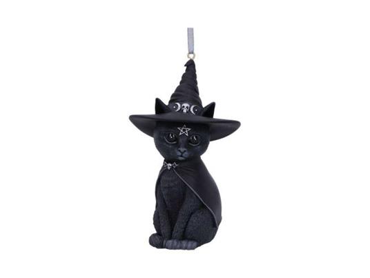 PURRAH BLACK WITCH CAT HANGING ORNAMENT Decorazioni Natalizie Nemesis Now