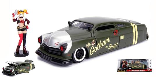 DC Bombshells Harley Quinn With 1951 Mercury Matt Dark Green 1:24 Model JADA30456 - 2