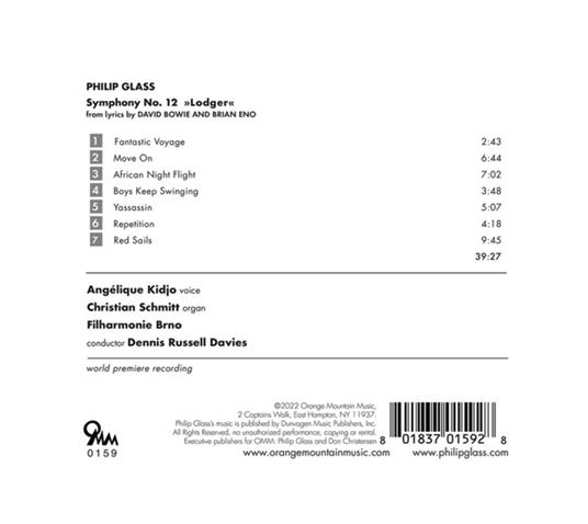 Symphony No. 12 Lodger - CD Audio di Philip Glass - 2