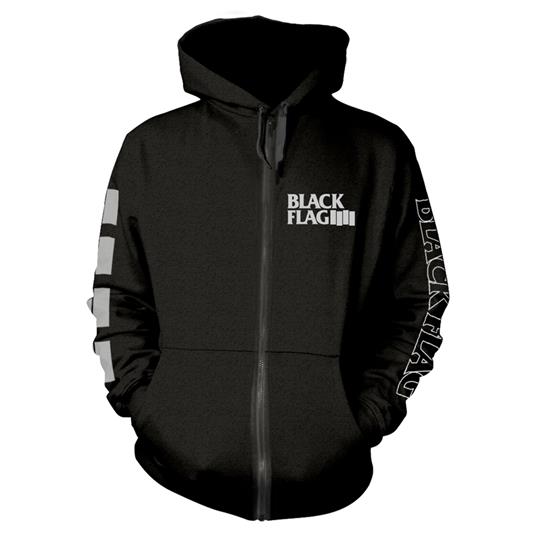 Black Flag: Logo (Felpa Zip Con Cappuccio Unisex Tg. XL)