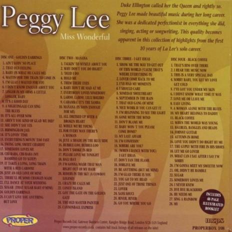 Miss Wonderful - CD Audio di Peggy Lee - 2