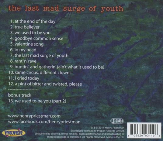 The Last Mad Surge of Youth - CD Audio di Henry Priestman - 2