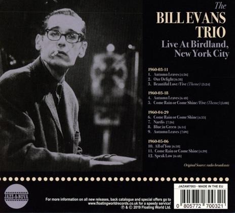 Live at Birdland, New York City 1960 (Reissue) - CD Audio di Bill Evans - 2