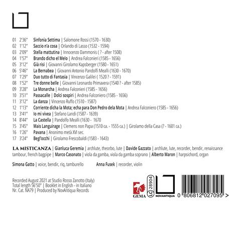 Villanelle, balletti et altre musiche di varia sorte - CD Audio di La Misticanza - 2