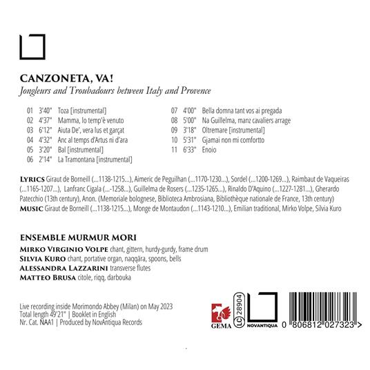 Canzoneta, Va! - CD Audio di Murmur Mori Ensemble - 2