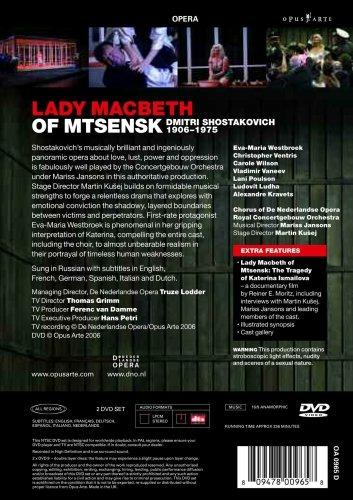Dmitry Shostakovich. Lady Macbeth Of Mtsensk (2 DVD) - DVD di Dmitri Shostakovich,Mariss Jansons,Eva-Maria Westbroek - 2