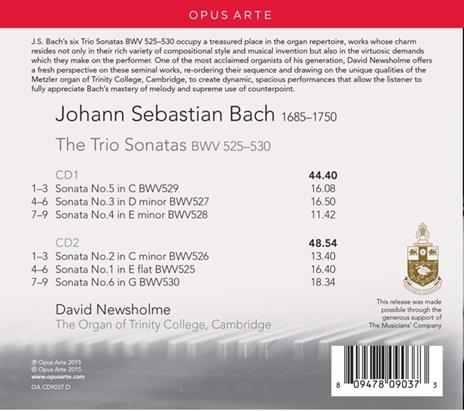 Trio Sonatas Bwv525 - 530 - CD Audio di Johann Sebastian Bach - 2