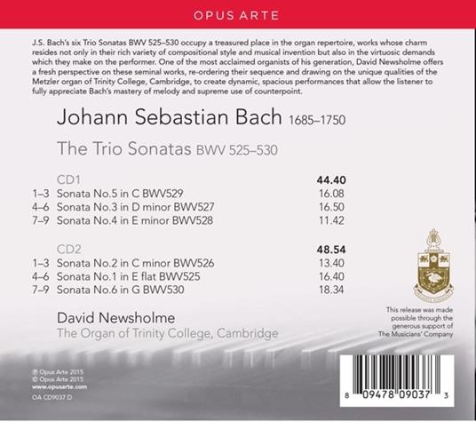 Trio Sonatas Bwv525 - 530 - CD Audio di Johann Sebastian Bach - 2